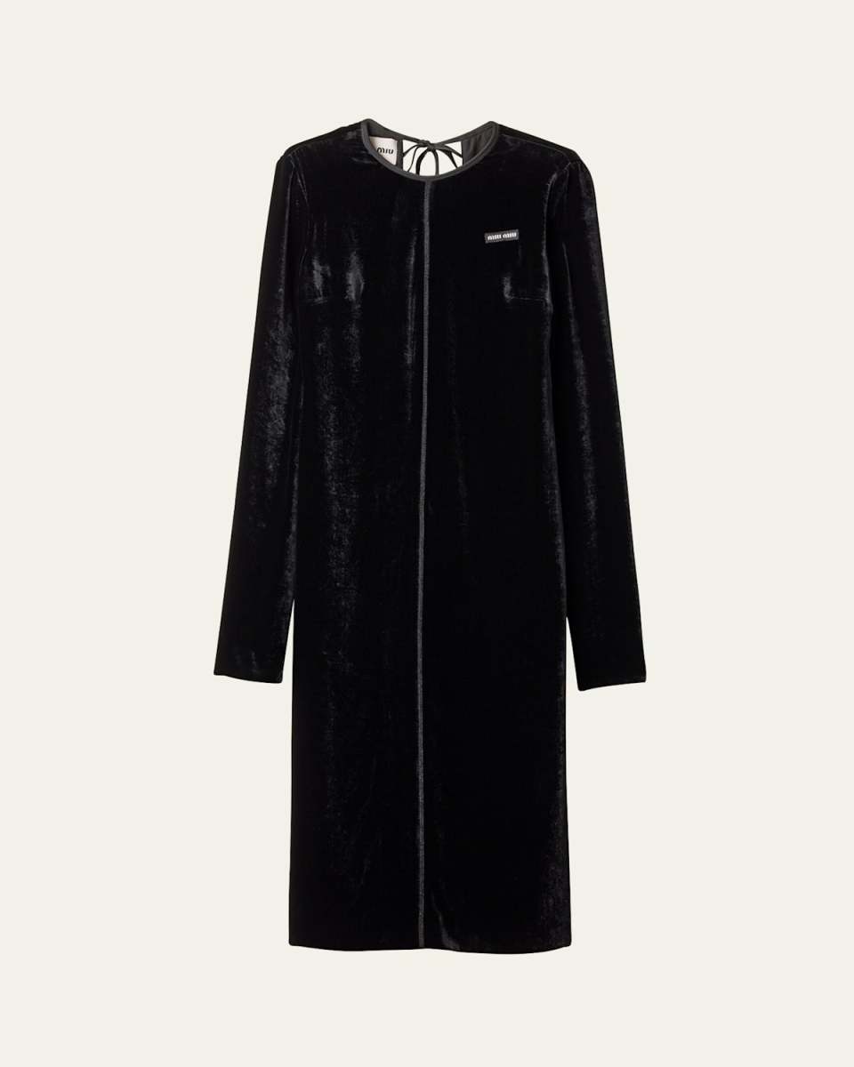 Velvet Tie-Back Midi Dress